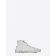 MALIBU MID-TOP SNEAKERS IN CANVAS AND LEATHER