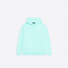 Medium Fit 라이트 그린 컬리 플리스 Logo Hoodie