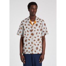 Tailored-Fit 'Floral Sketch' Print Short-Sleeve Shirt