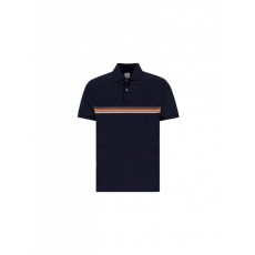 DARK NAVY Cotton 'Signature Stripe' Polo Shirt