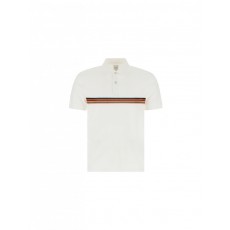 WHITE Cotton 'Signature Stripe' Polo Shirt