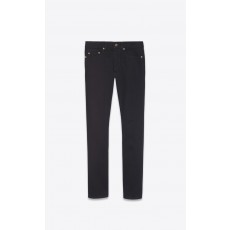 SLIM-FIT JEANS IN WORN BLACK DENIM